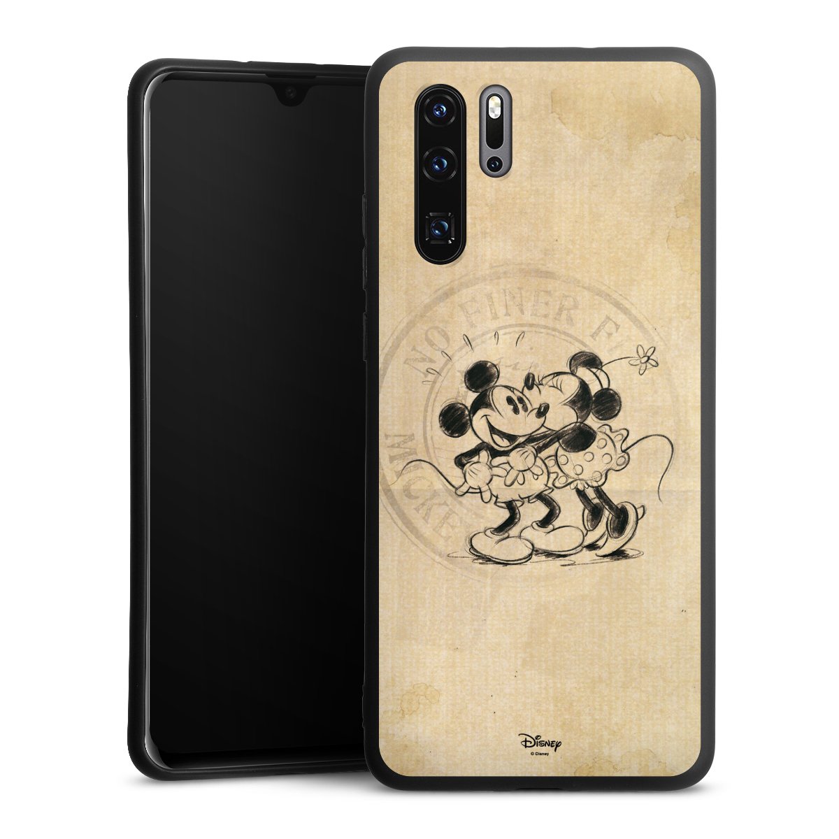 Huawei P30 Pro Handy Premium Silikon Hülle Handyhülle schwarz Case Mickey Mouse Vintage Minnie Mouse Silikon Premium Case