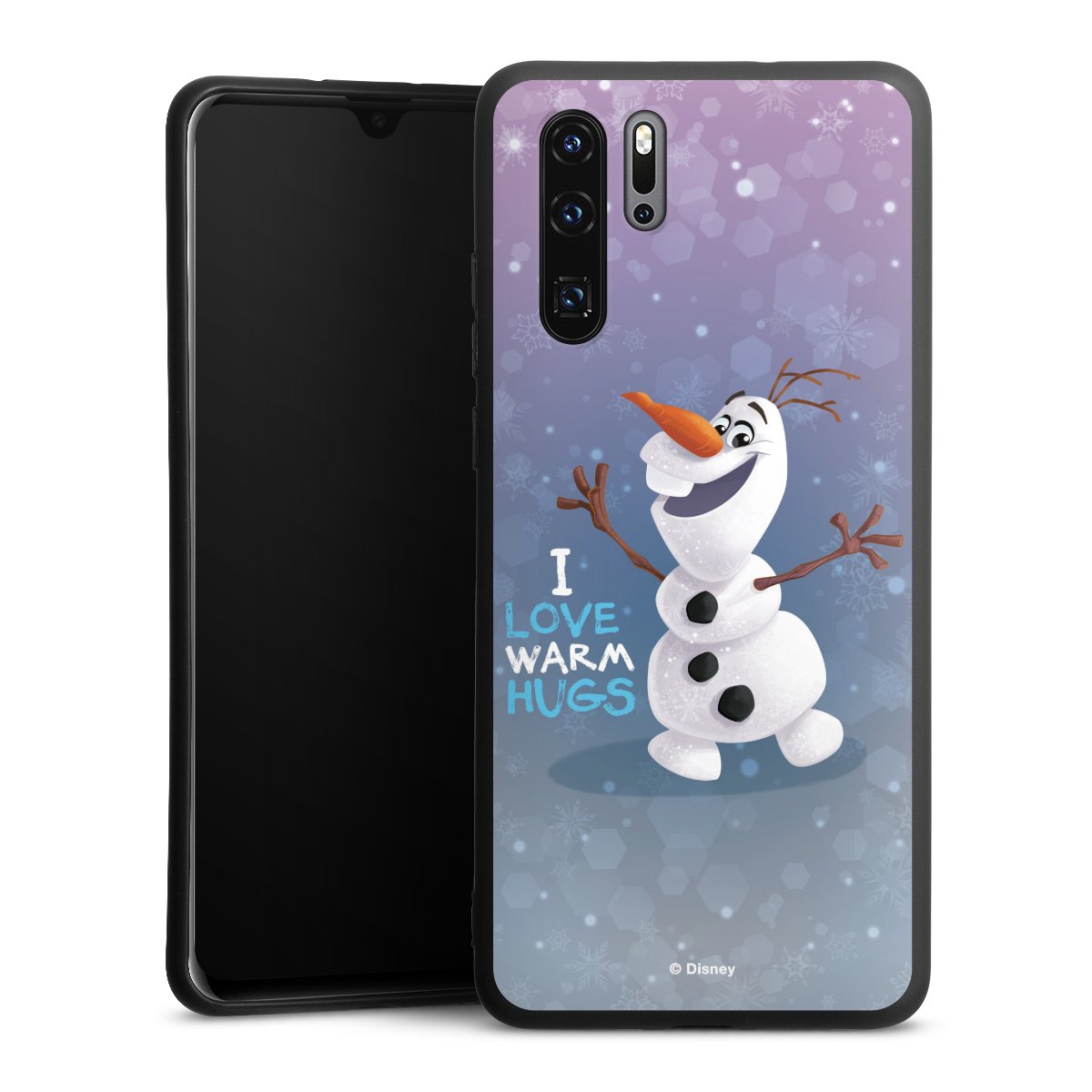 Huawei P30 Pro Handy Premium Silikon Hülle Handyhülle schwarz Case Frozen Frozen Olaf Official Licensed Product Silikon Premium Case