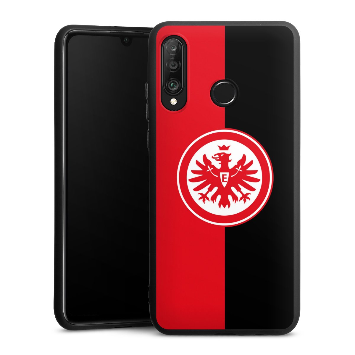 Huawei P30 Lite Handy Premium Silikon Hülle Handyhülle schwarz Case Official Licensed Product Eintracht Frankfurt Sge Silikon Premium Case