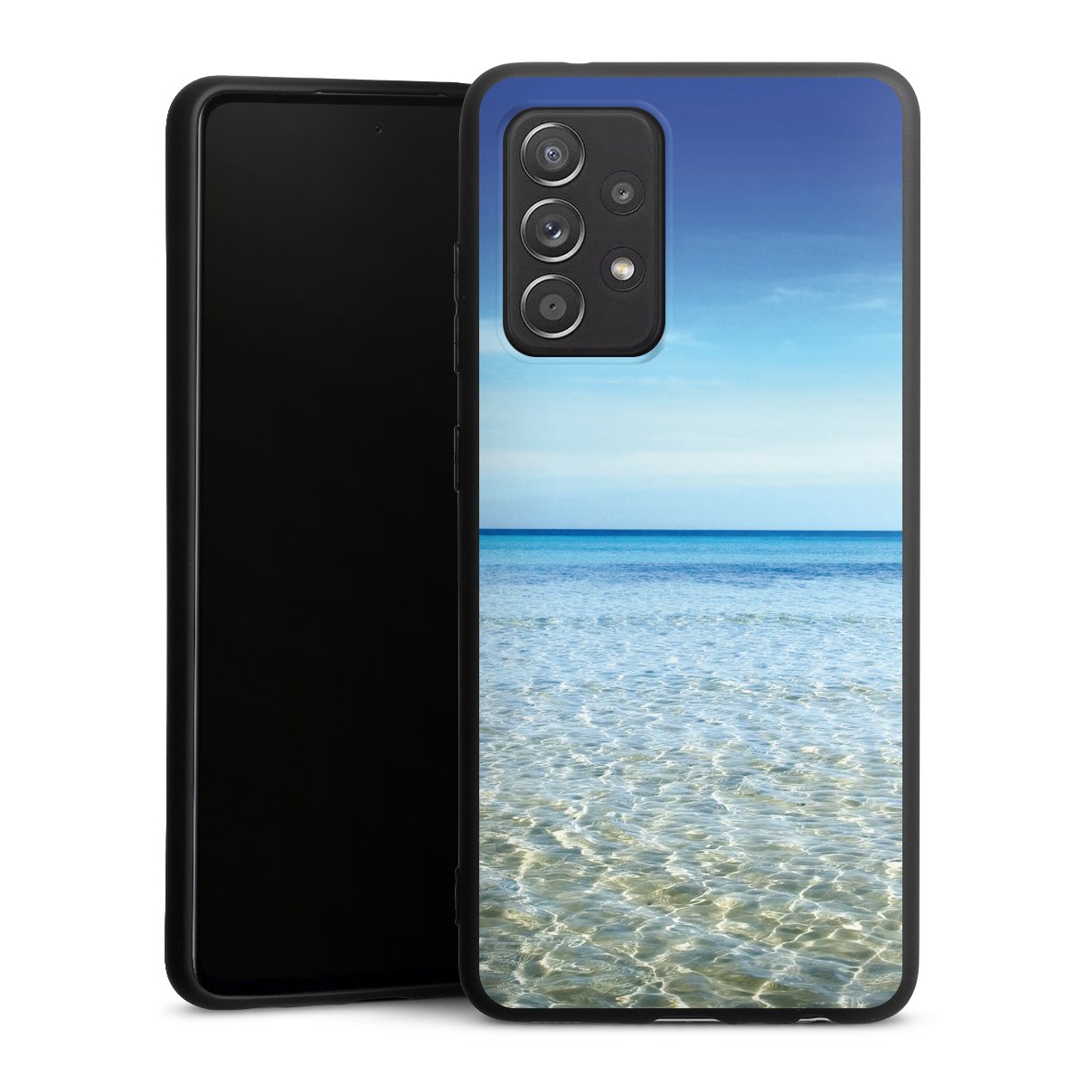 Galaxy A52 5G Handy Premium Silikon Hülle Handyhülle schwarz Case Urlaub Sky Ocean Silikon Premium Case