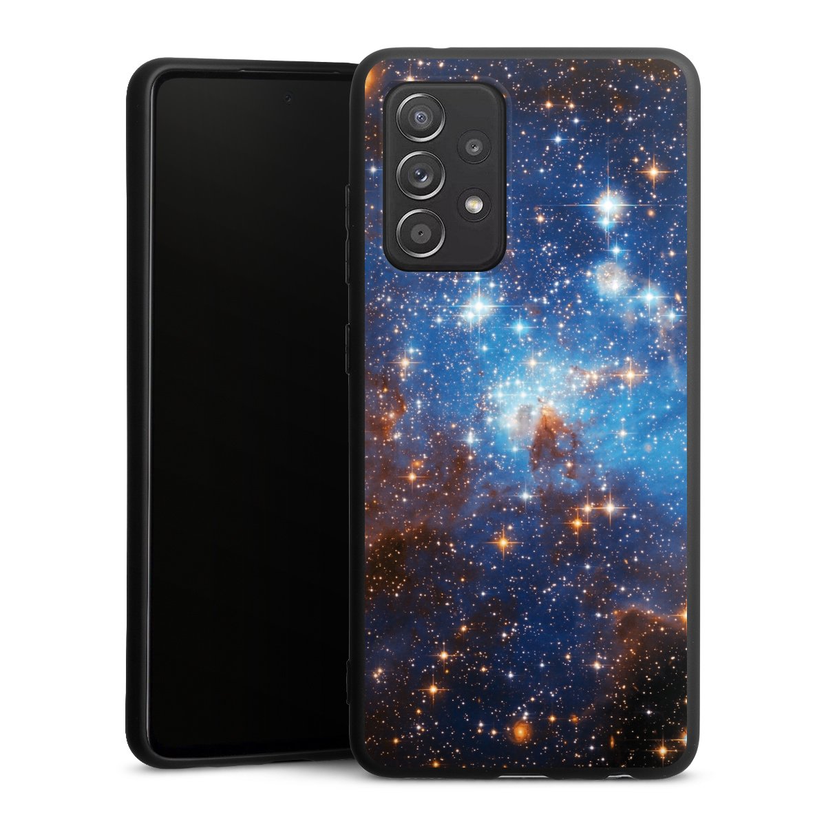 Galaxy A52 5G Handy Premium Silikon Hülle Handyhülle schwarz Case Star Weltall Galaxy Silikon Premium Case