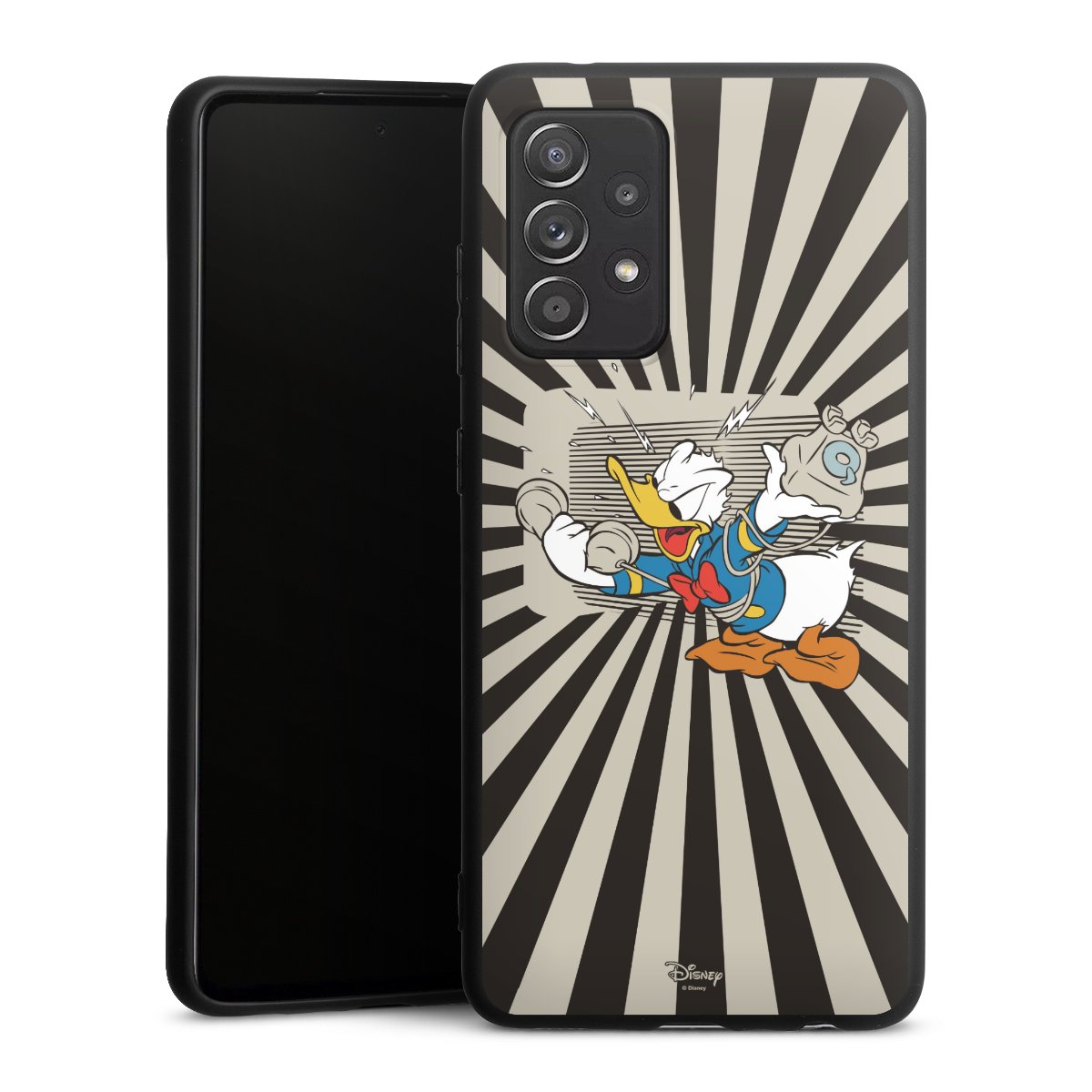 Galaxy A52 5G Handy Premium Silikon Hülle Handyhülle schwarz Case Donald Duck Disney Official Licensed Product Silikon Premium Case