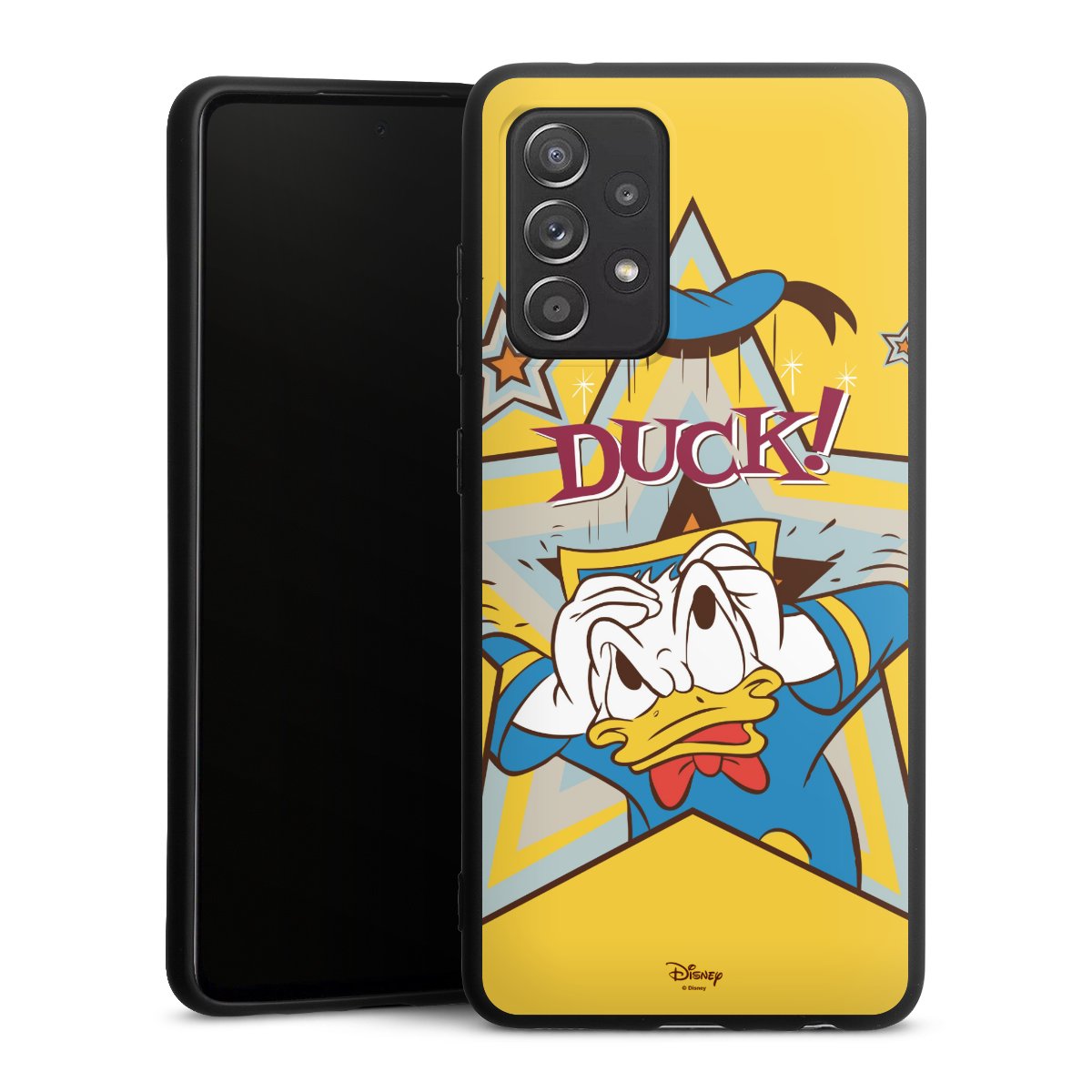 Galaxy A52 5G Handy Premium Silikon Hülle Handyhülle schwarz Case Official Licensed Product Donald Duck Disney Silikon Premium Case