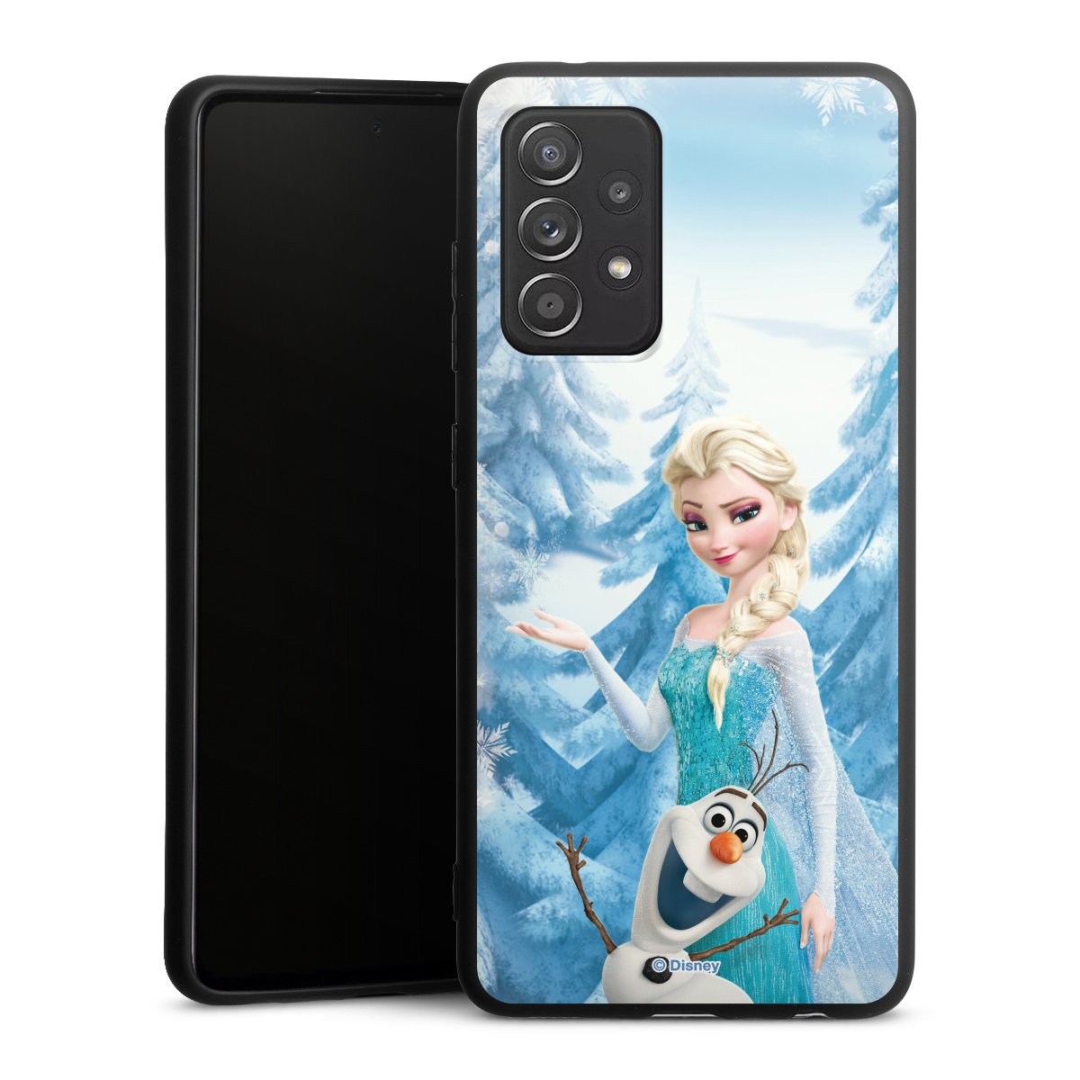 Galaxy A52 5G Handy Premium Silikon Hülle Handyhülle schwarz Case Official Licensed Product Frozen Elsa Disney Silikon Premium Case