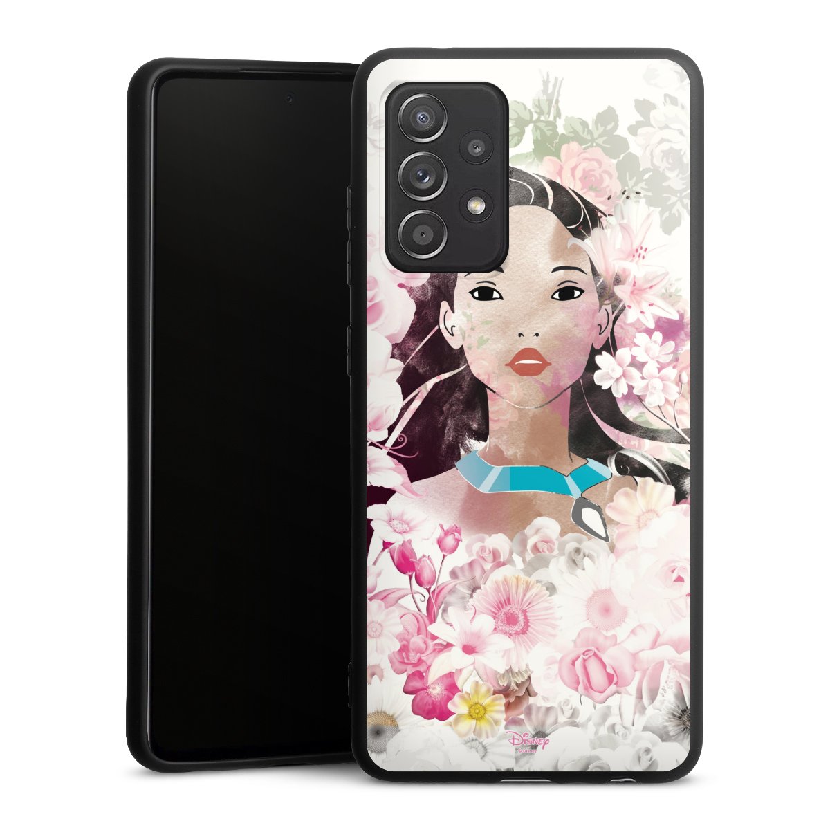 Galaxy A52 5G Handy Premium Silikon Hülle Handyhülle schwarz Case Pocahontas Official Licensed Product Disney Silikon Premium Case