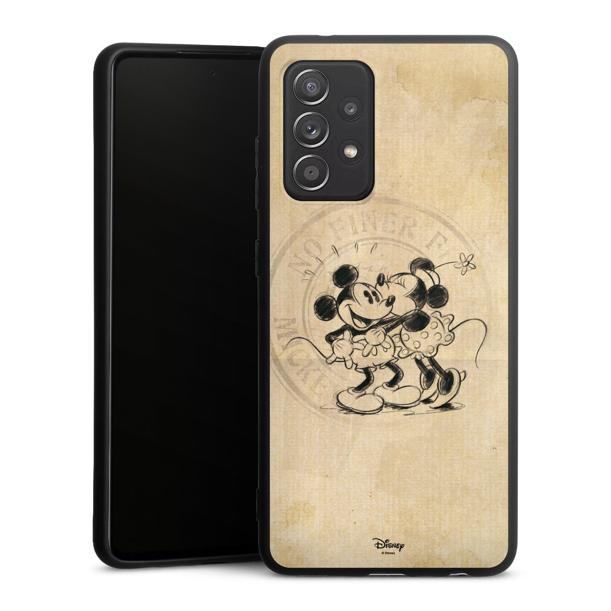 Galaxy A52 5G Handy Premium Silikon Hülle Handyhülle schwarz Case Mickey Mouse Vintage Minnie Mouse Silikon Premium Case