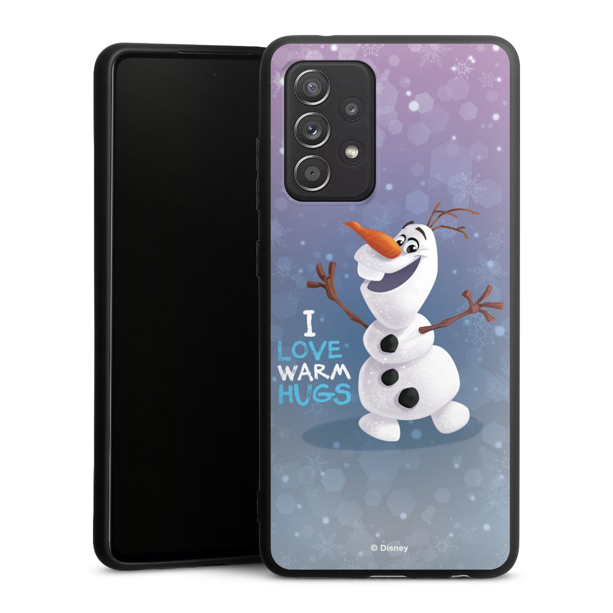 Galaxy A52s 5G Handy Premium Silikon Hülle Handyhülle schwarz Case Frozen Frozen Olaf Official Licensed Product Silikon Premium Case