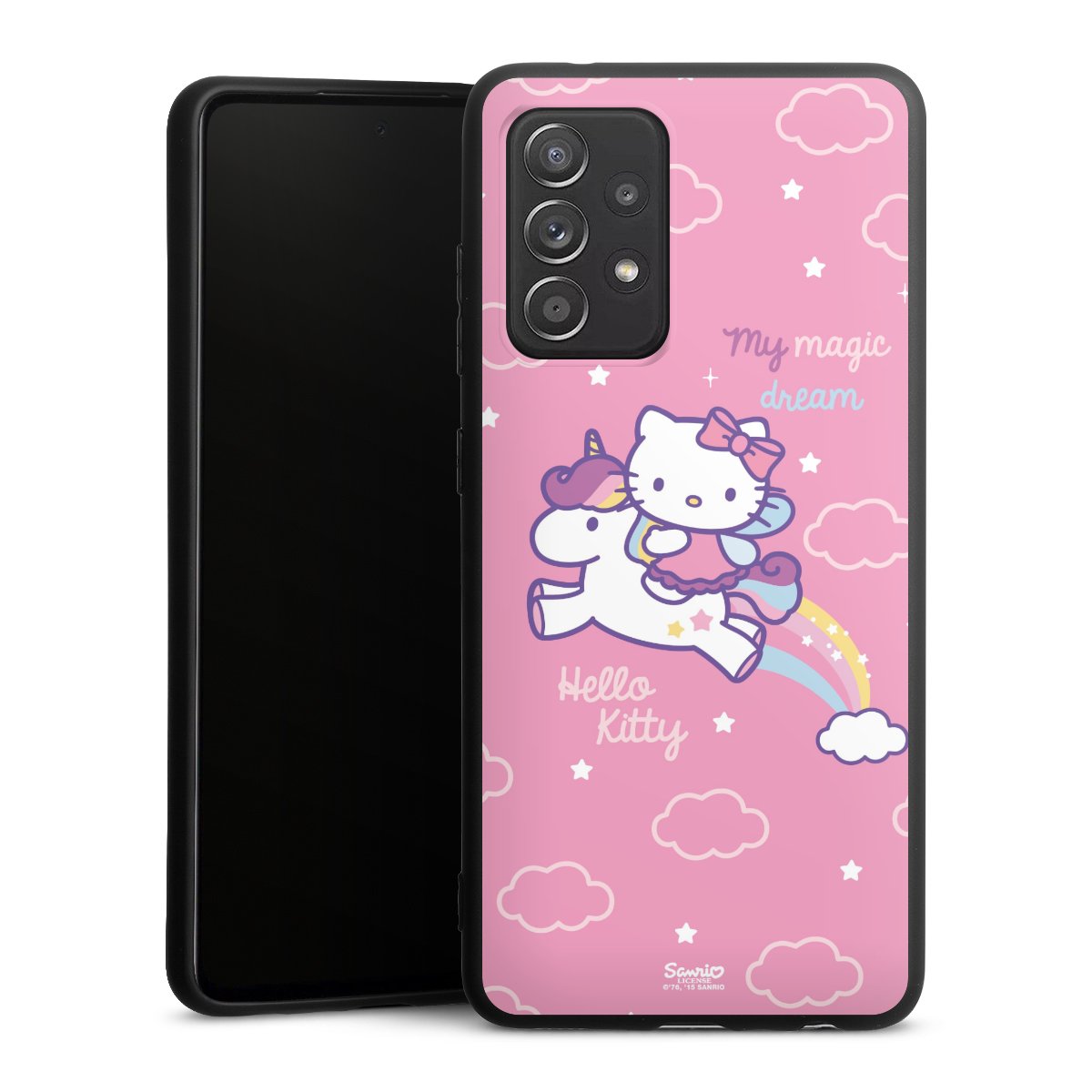 Galaxy A52 5G Handy Premium Silikon Hülle Handyhülle schwarz Case Einhorn Official Licensed Product Hello Kitty Silikon Premium Case