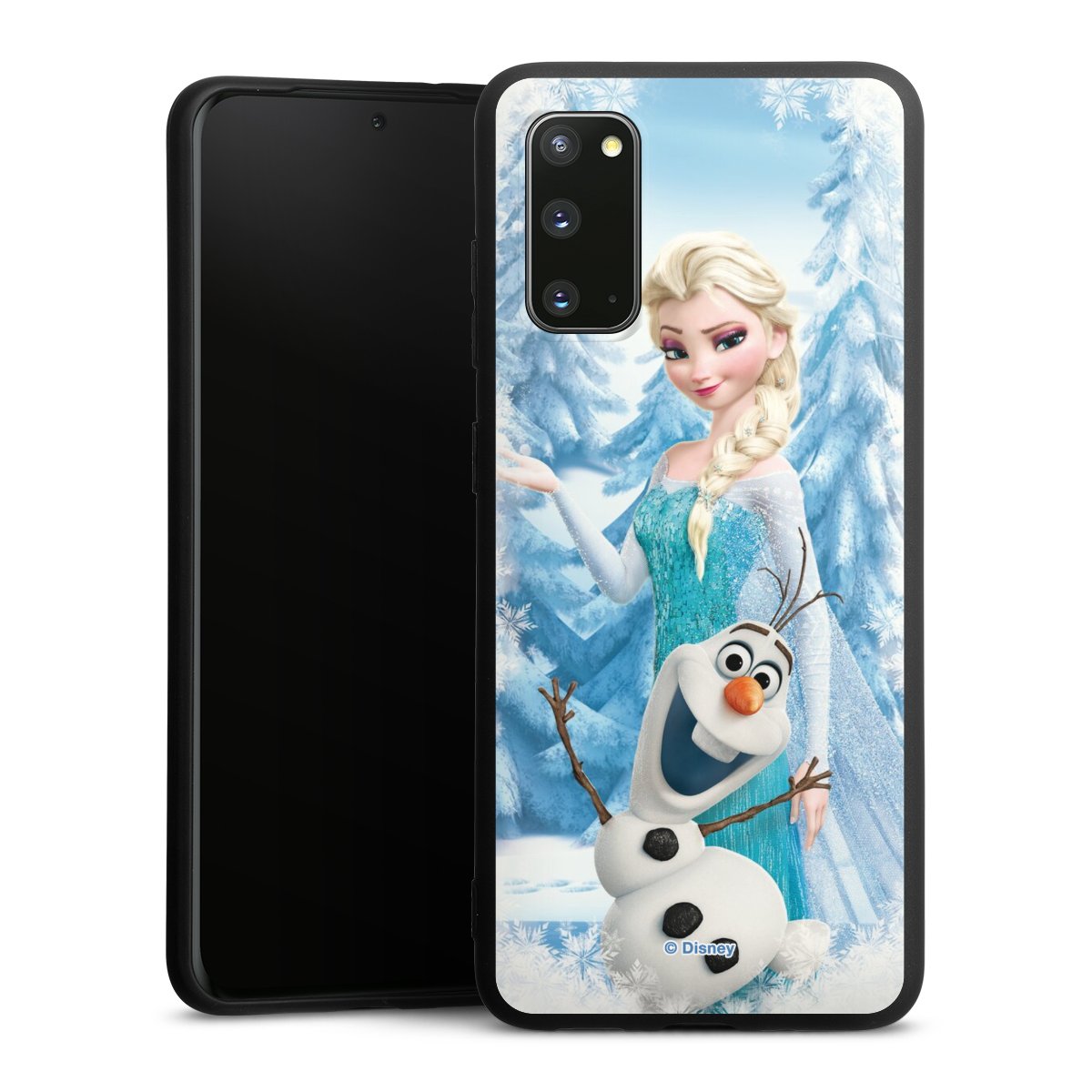 Galaxy S20 Handy Premium Silikon Hülle Handyhülle schwarz Case Official Licensed Product Frozen Elsa Disney Silikon Premium Case