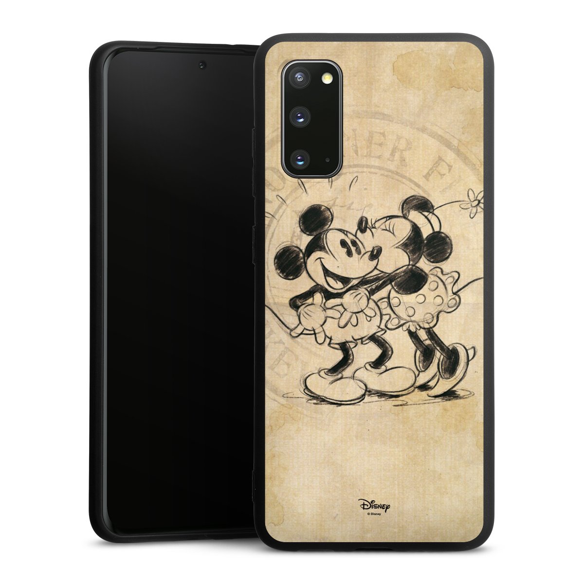 Galaxy S20 Handy Premium Silikon Hülle Handyhülle schwarz Case Mickey Mouse Vintage Minnie Mouse Silikon Premium Case