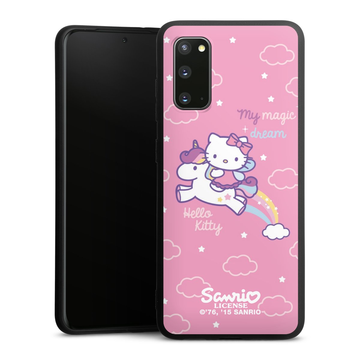 Galaxy S20 Handy Premium Silikon Hülle Handyhülle schwarz Case Einhorn Official Licensed Product Hello Kitty Silikon Premium Case