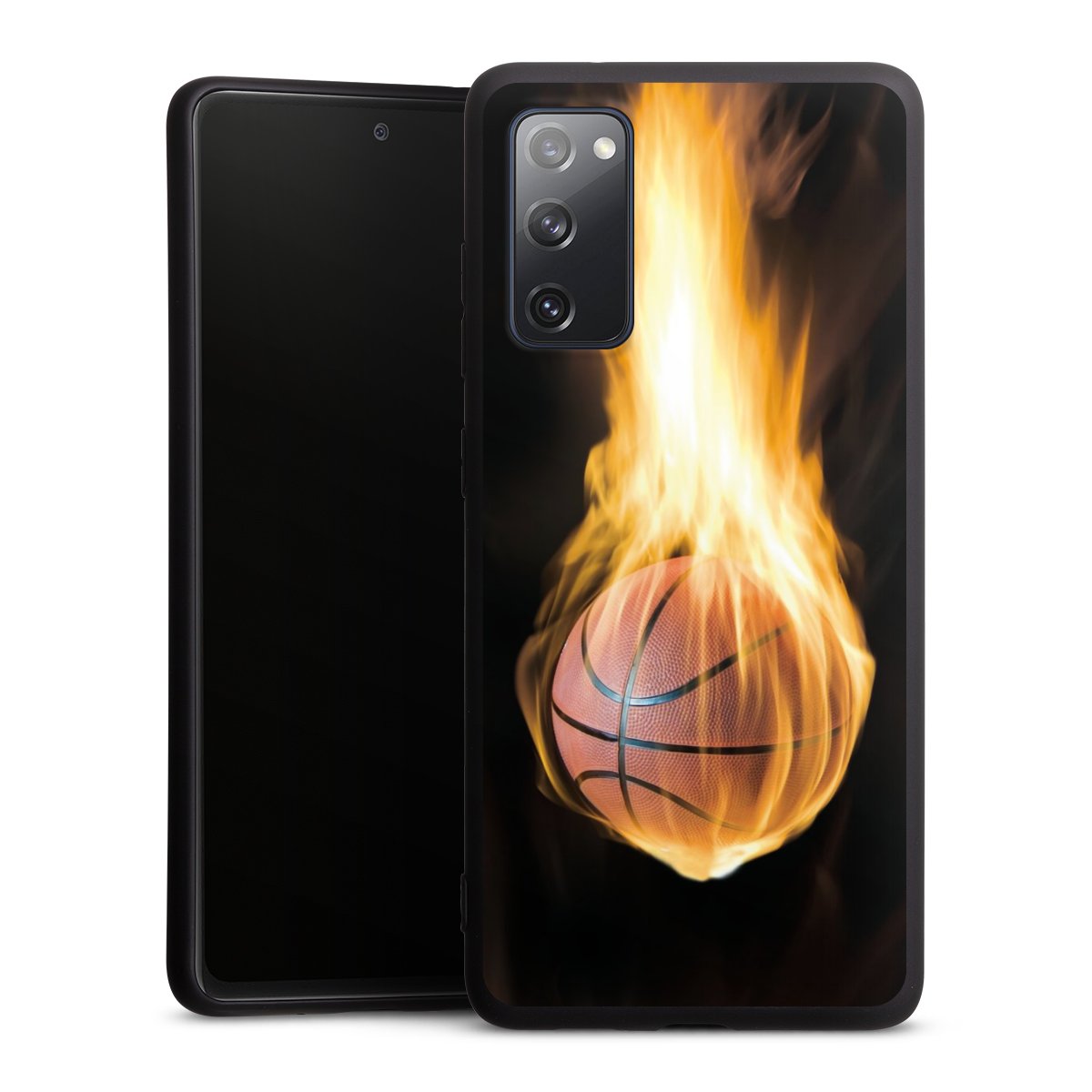 Galaxy S20 FE Handy Premium Silikon Hülle Handyhülle schwarz Case Basketball Sports Fire Silikon Premium Case