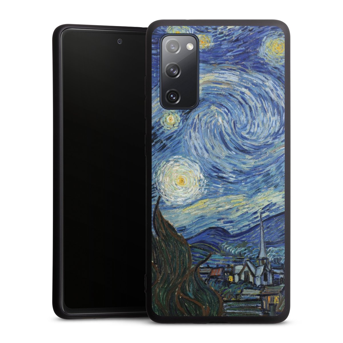 Galaxy S20 FE Handy Premium Silikon Hülle Handyhülle schwarz Case The Starry Night Kunst Vincent Van Gogh Silikon Premium Case