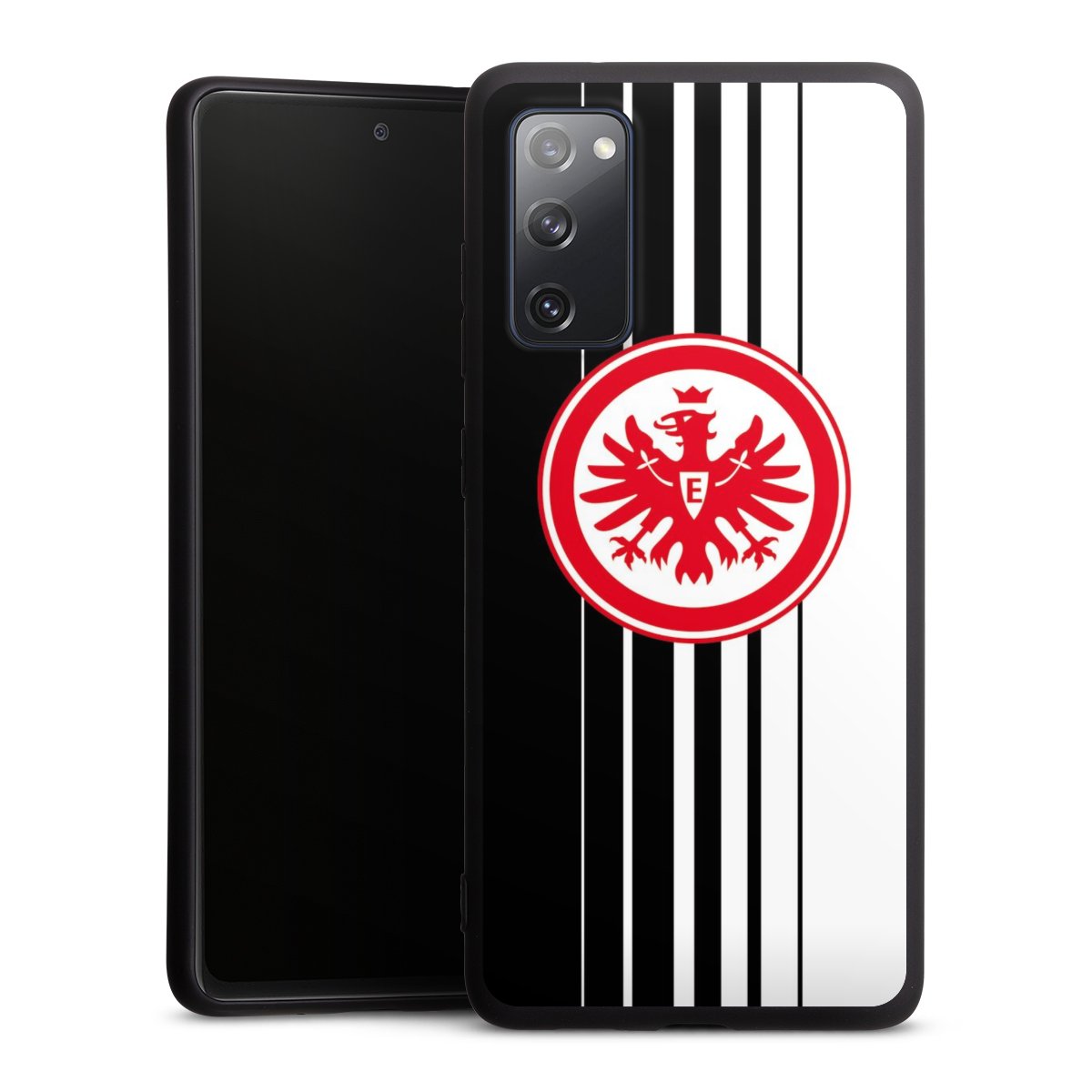 Galaxy S20 FE Handy Premium Silikon Hülle Handyhülle schwarz Case Stripes Eintracht Frankfurt Official Licensed Product Silikon Premium Case