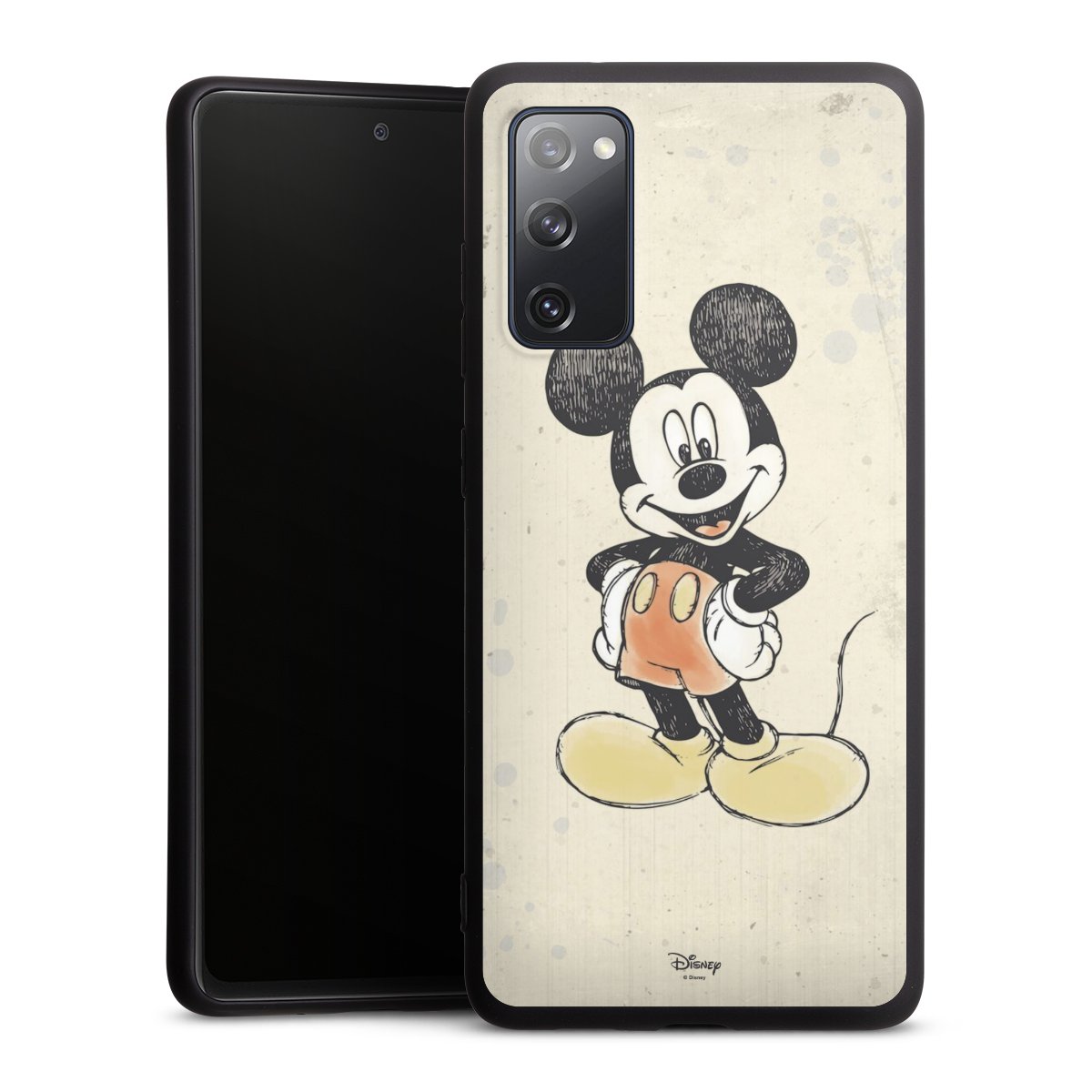 Galaxy S20 FE Handy Premium Silikon Hülle Handyhülle schwarz Case Water Colour Mickey & Minnie Mouse Official Licensed Product Silikon Premium Case