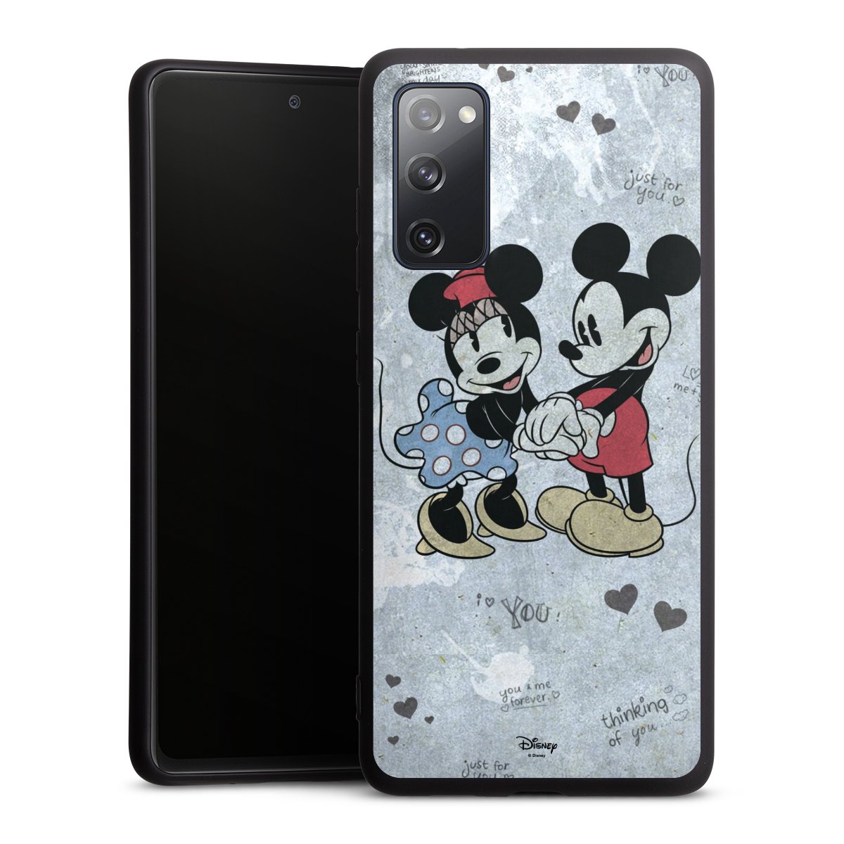 Galaxy S20 FE Handy Premium Silikon Hülle Handyhülle schwarz Case Mickey & Minnie Mouse Vintage Disney Silikon Premium Case