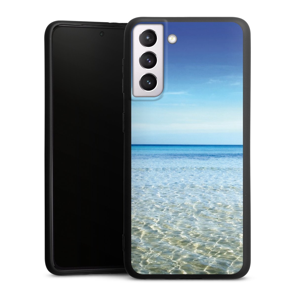 Galaxy S21 5G Handy Premium Silikon Hülle Handyhülle schwarz Case Urlaub Sky Ocean Silikon Premium Case