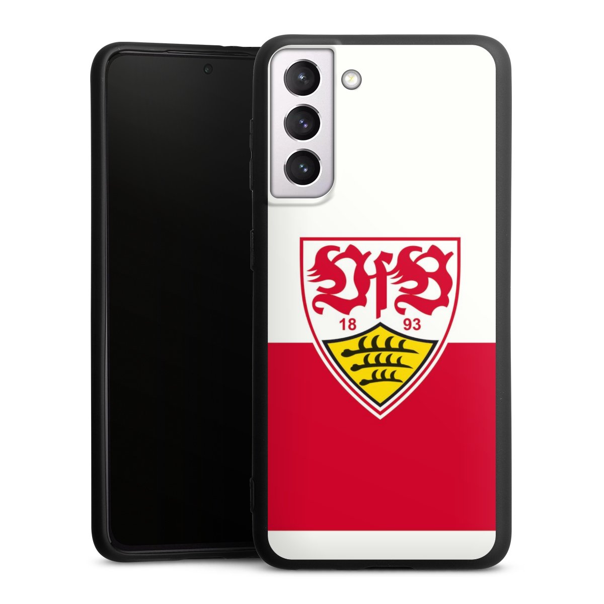 Galaxy S21 5G Handy Premium Silikon Hülle Handyhülle schwarz Case Official Licensed Product Logo Vfb Stuttgart Silikon Premium Case