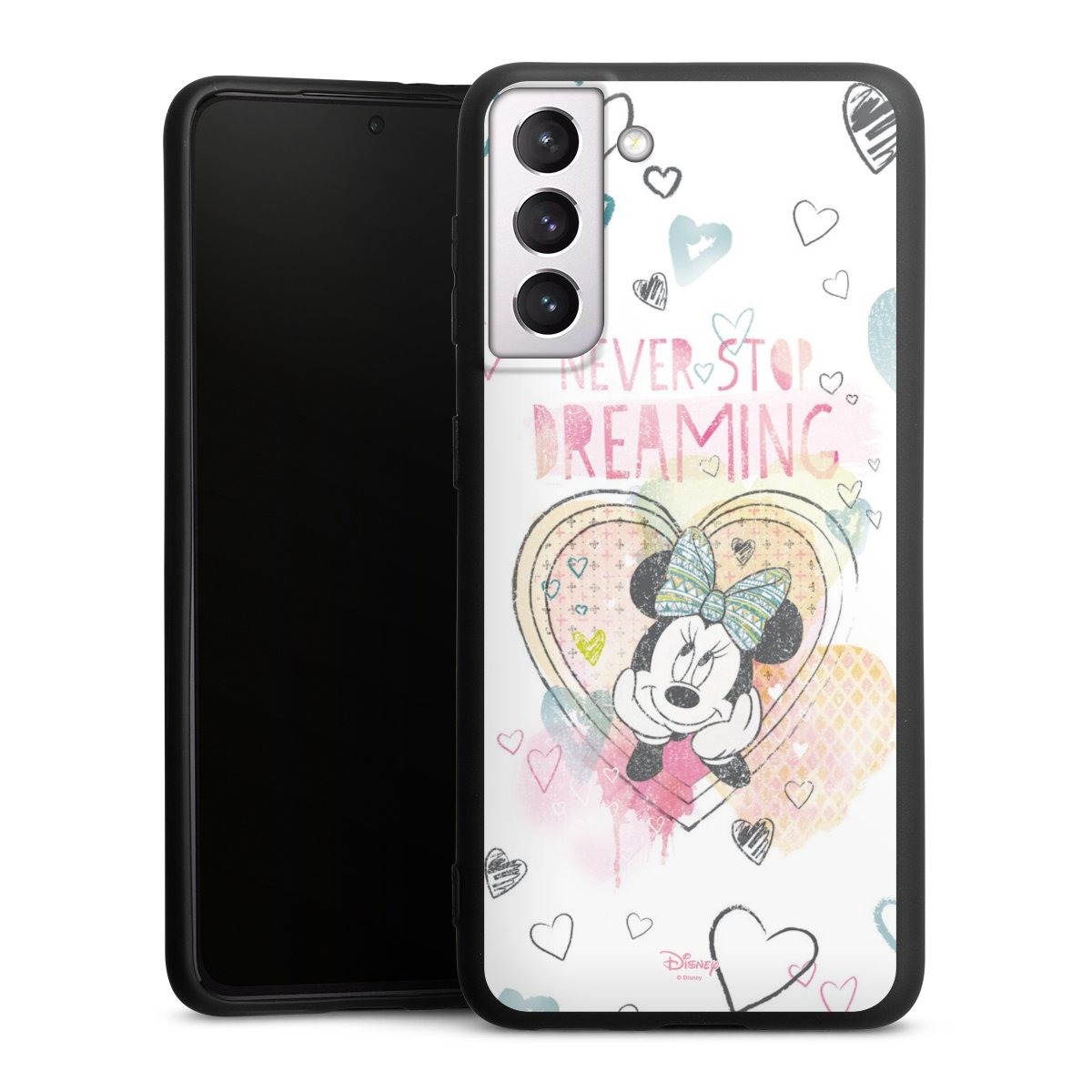 Galaxy S21 5G Handy Premium Silikon Hülle Handyhülle schwarz Case Disney Official Licensed Product Minnie Mouse Silikon Premium Case