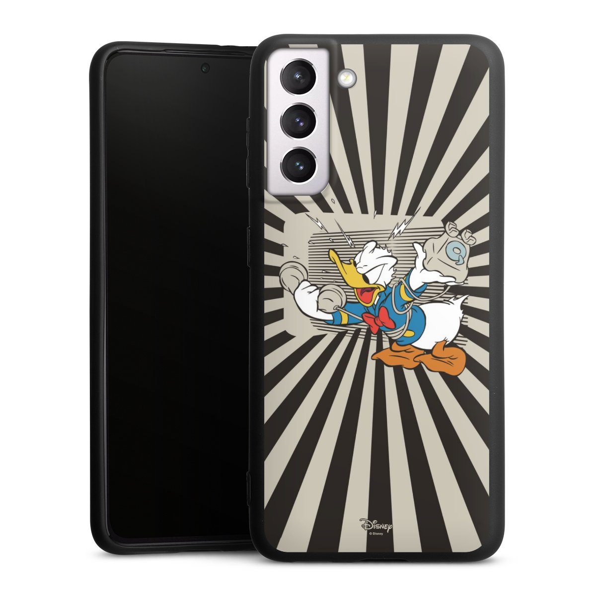 Galaxy S21 5G Handy Premium Silikon Hülle Handyhülle schwarz Case Donald Duck Disney Official Licensed Product Silikon Premium Case