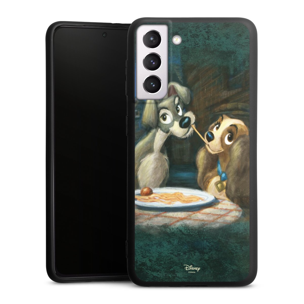 Galaxy S21 5G Handy Premium Silikon Hülle Handyhülle schwarz Case Lady And The Tramp Official Licensed Product Disney Silikon Premium Case