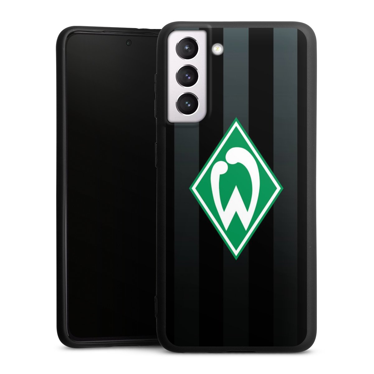 Galaxy S21 5G Handy Premium Silikon Hülle Handyhülle schwarz Case Stripes Sv Werder Bremen Official Licensed Product Silikon Premium Case