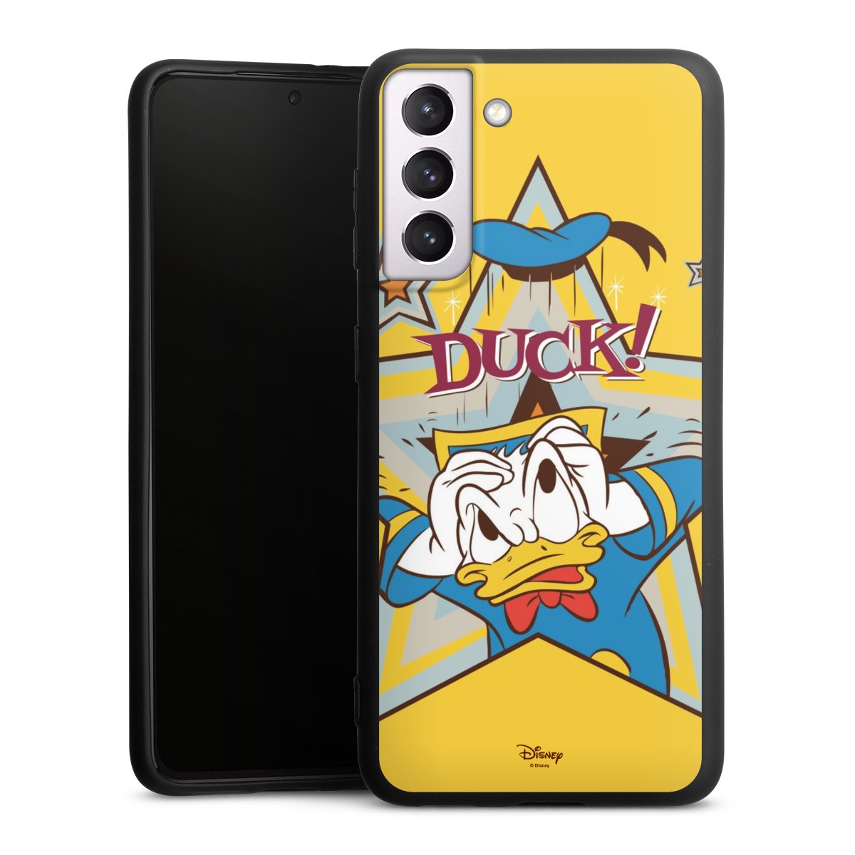 Galaxy S21 5G Handy Premium Silikon Hülle Handyhülle schwarz Case Official Licensed Product Donald Duck Disney Silikon Premium Case