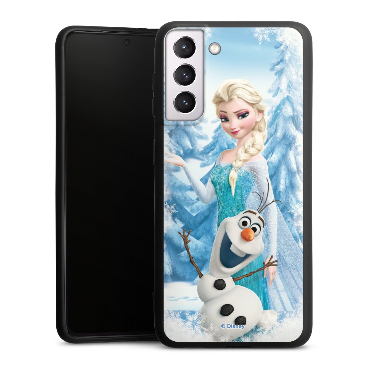 Galaxy S21 5G Handy Premium Silikon Hülle Handyhülle schwarz Case Official Licensed Product Frozen Elsa Disney Silikon Premium Case