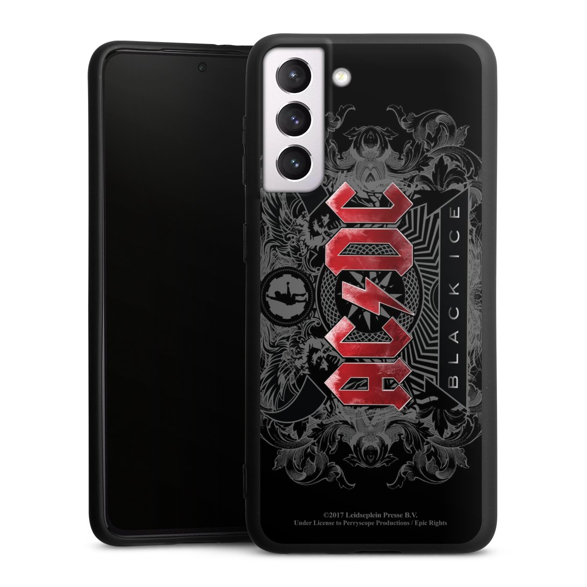 Galaxy S21 5G Handy Premium Silikon Hülle Handyhülle schwarz Case Merchandise Black Ice Acdc Silikon Premium Case