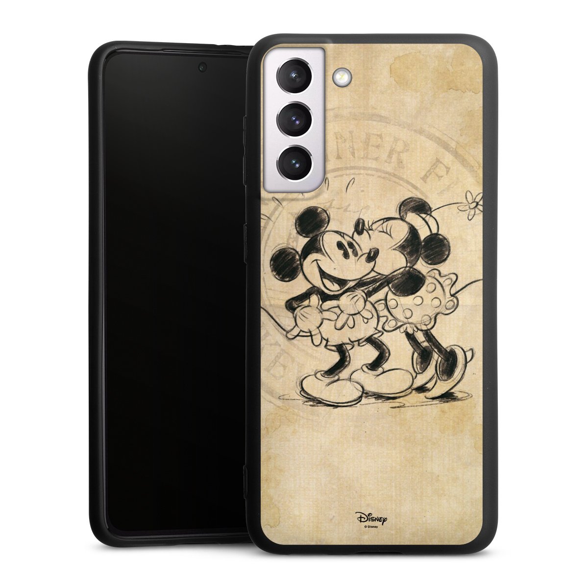 Galaxy S21 5G Handy Premium Silikon Hülle Handyhülle schwarz Case Mickey Mouse Vintage Minnie Mouse Silikon Premium Case