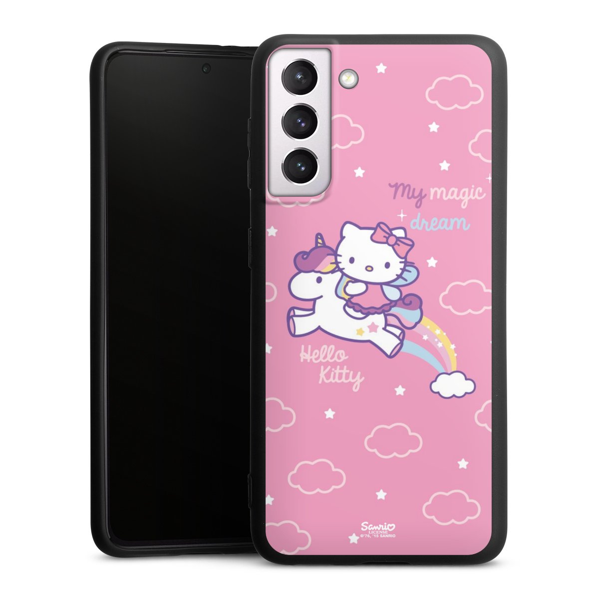 Galaxy S21 5G Handy Premium Silikon Hülle Handyhülle schwarz Case Einhorn Official Licensed Product Hello Kitty Silikon Premium Case