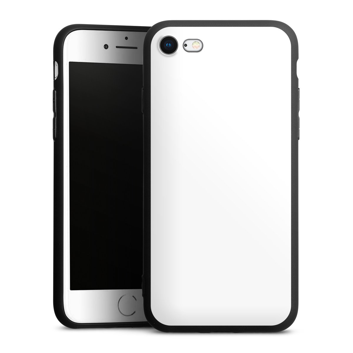 iPhone SE (2020) Handy Premium Silikon Hülle Handyhülle schwarz Case Unicoloured Colour White Silikon Premium Case