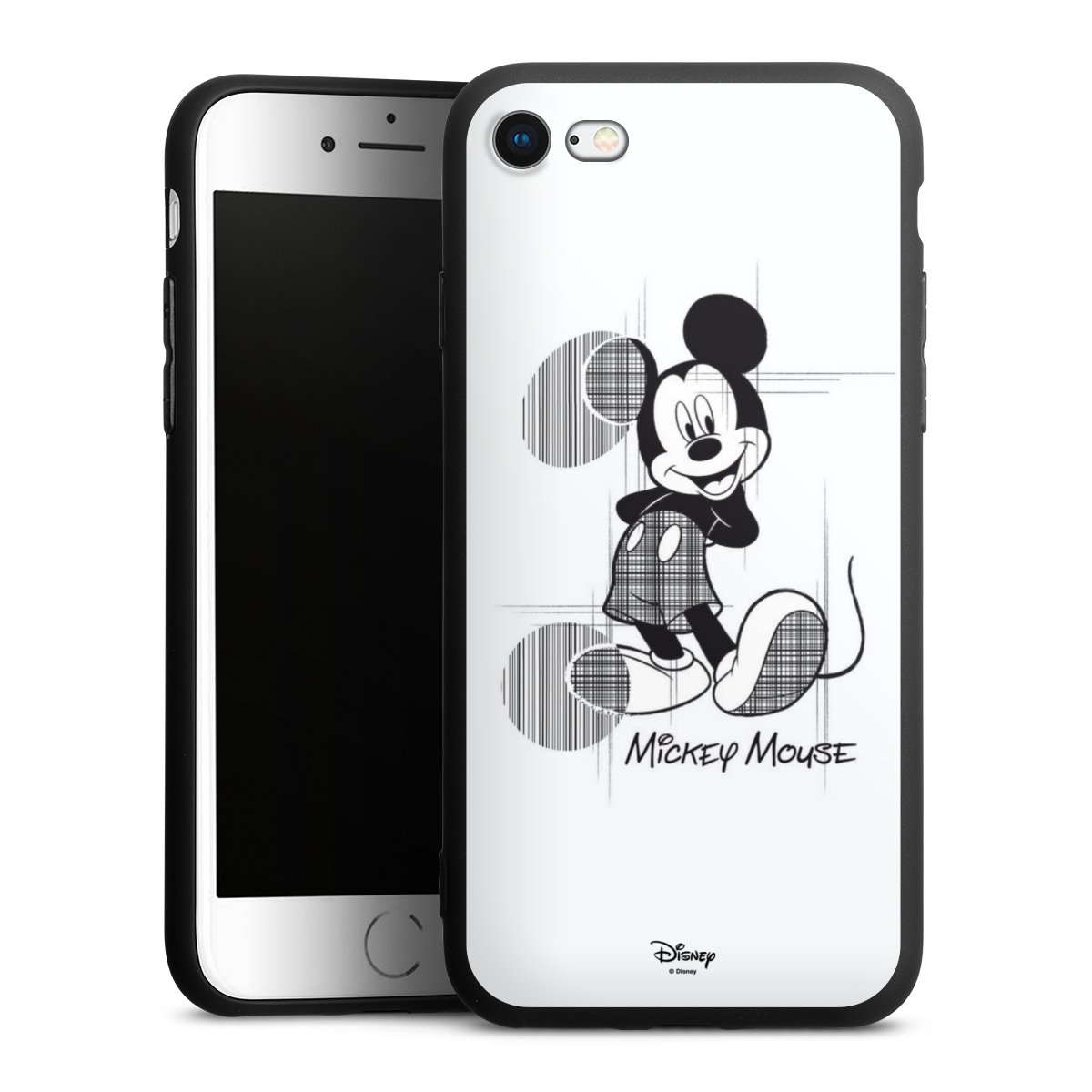 iPhone SE (2020) Handy Premium Silikon Hülle Handyhülle schwarz Case Disney Official Licensed Product Mickey Mouse Silikon Premium Case