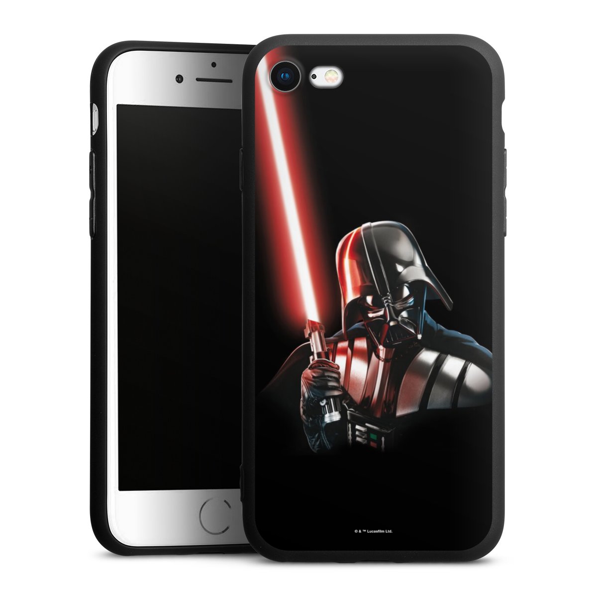 iPhone SE (2020) Handy Premium Silikon Hülle Handyhülle schwarz Case Star Wars Merchandise Darth Vader Silikon Premium Case