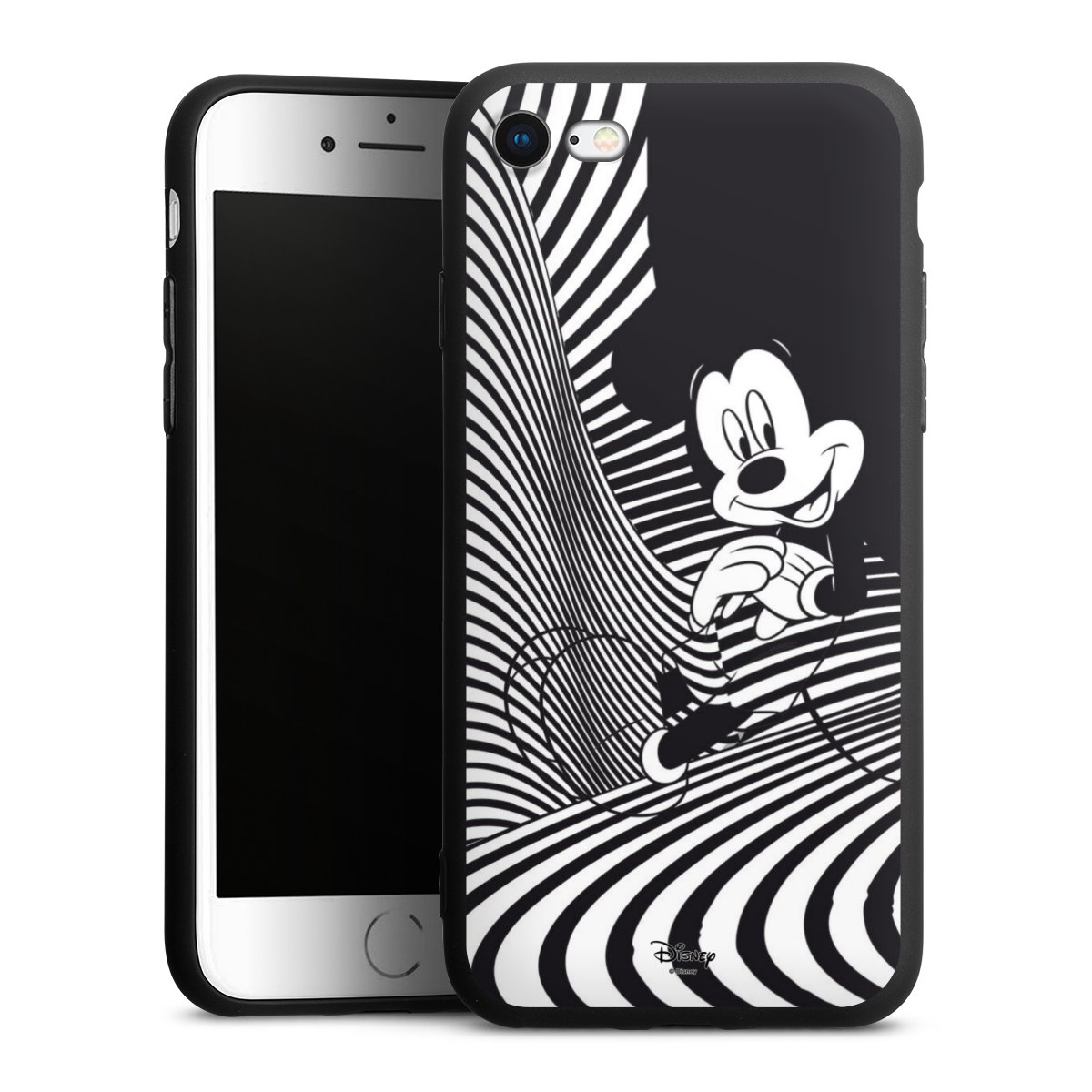 iPhone SE (2020) Handy Premium Silikon Hülle Handyhülle schwarz Case Disney Official Licensed Product Mickey Mouse Silikon Premium Case