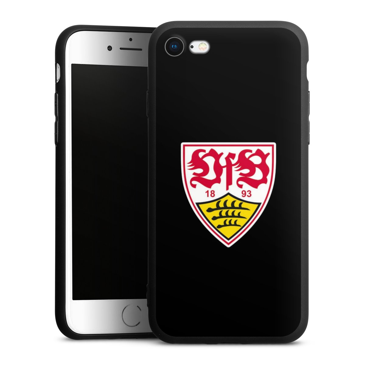 iPhone SE (2020) Handy Premium Silikon Hülle Handyhülle schwarz Case Vfb Stuttgart Official Licensed Product Coat Of Arms Silikon Premium Case