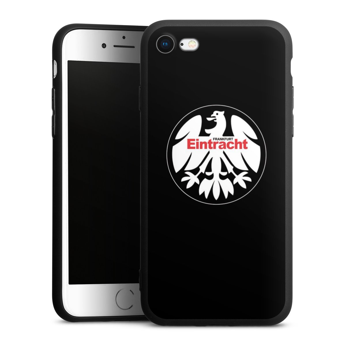 iPhone SE (2020) Handy Premium Silikon Hülle Handyhülle schwarz Case Official Licensed Product Eintracht Frankfurt Sge Silikon Premium Case