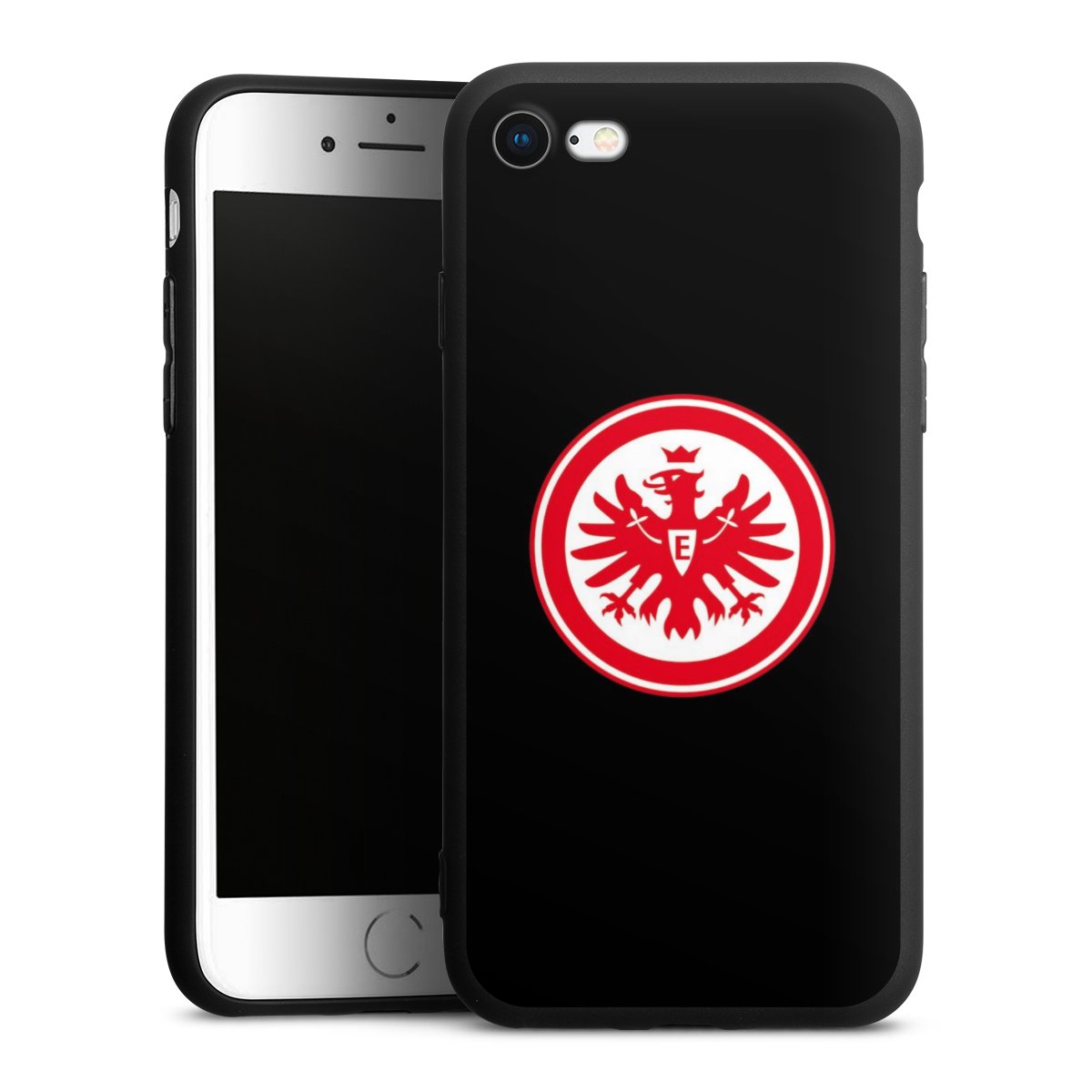 iPhone SE (2020) Handy Premium Silikon Hülle Handyhülle schwarz Case Eintracht Frankfurt Sge Eagle Silikon Premium Case