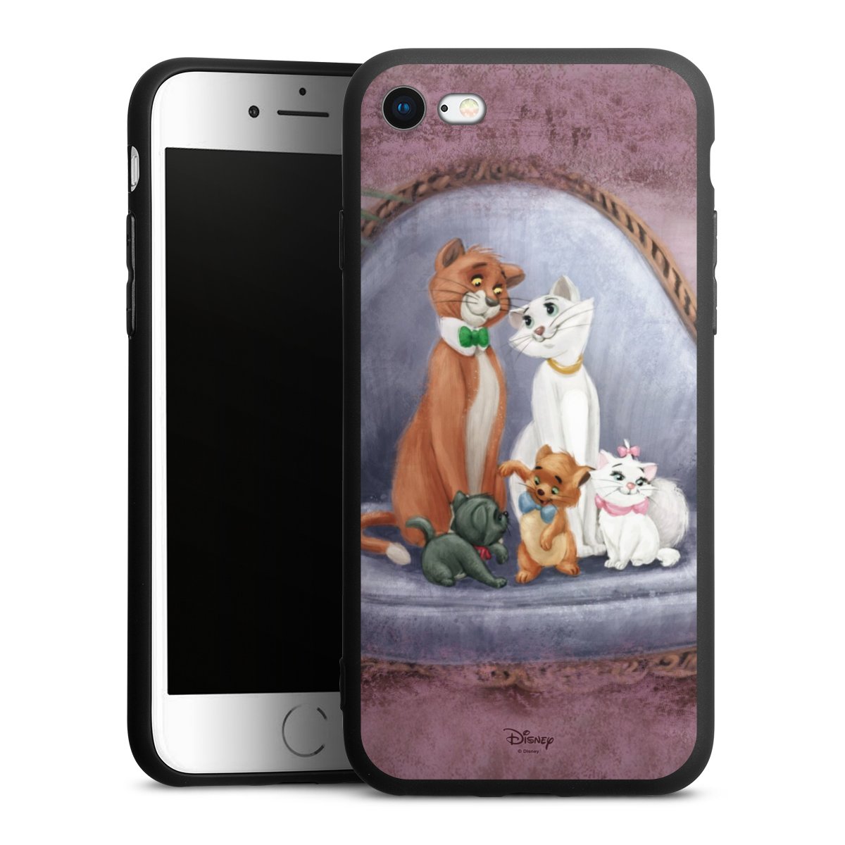 iPhone SE (2020) Handy Premium Silikon Hülle Handyhülle schwarz Case Official Licensed Product Disney Aristocats Silikon Premium Case