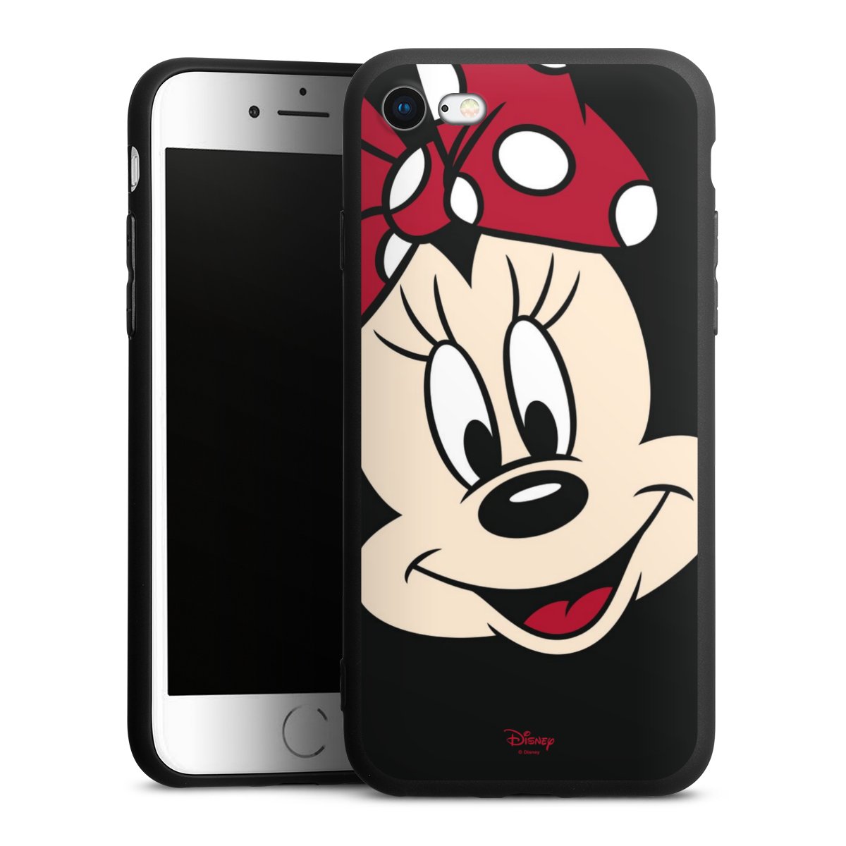 iPhone SE (2020) Handy Premium Silikon Hülle Handyhülle schwarz Case Minnie Mouse Official Licensed Product Disney Silikon Premium Case