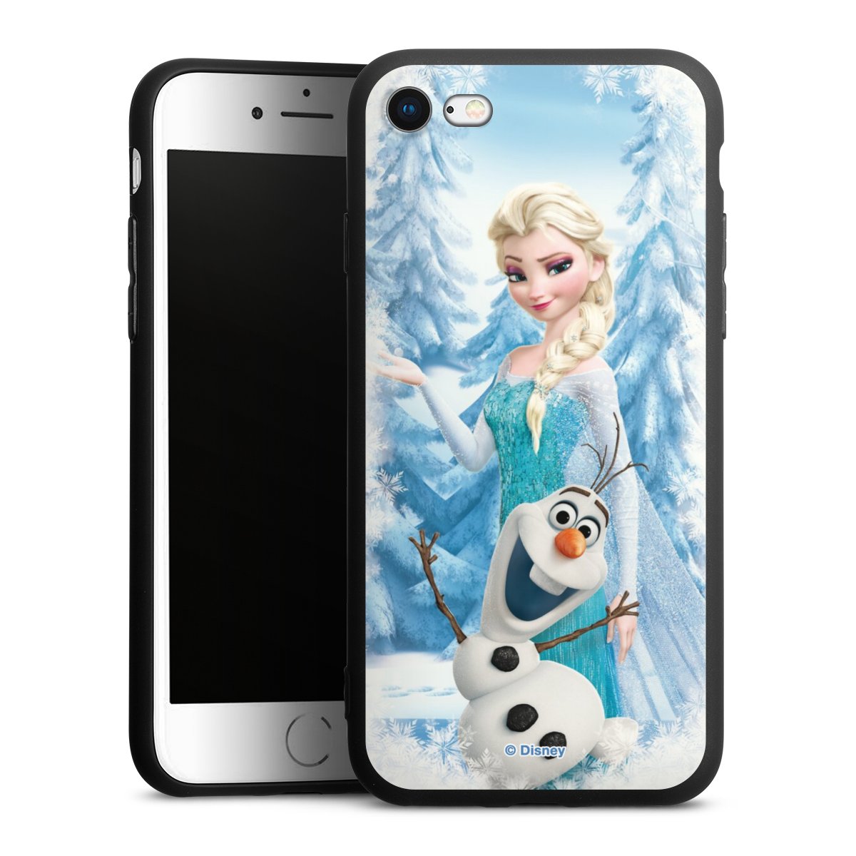 iPhone SE (2020) Handy Premium Silikon Hülle Handyhülle schwarz Case Official Licensed Product Frozen Elsa Disney Silikon Premium Case