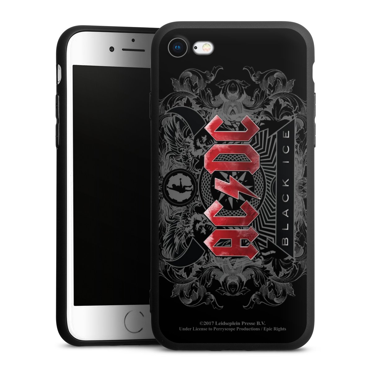 iPhone SE (2020) Handy Premium Silikon Hülle Handyhülle schwarz Case Merchandise Black Ice Acdc Silikon Premium Case