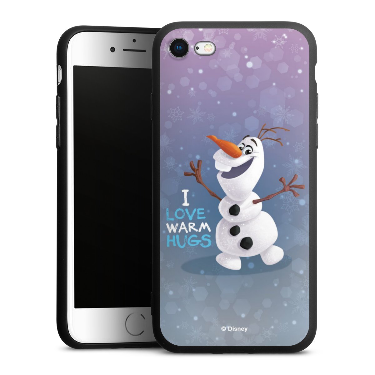 iPhone SE (2020) Handy Premium Silikon Hülle Handyhülle schwarz Case Frozen Frozen Olaf Official Licensed Product Silikon Premium Case