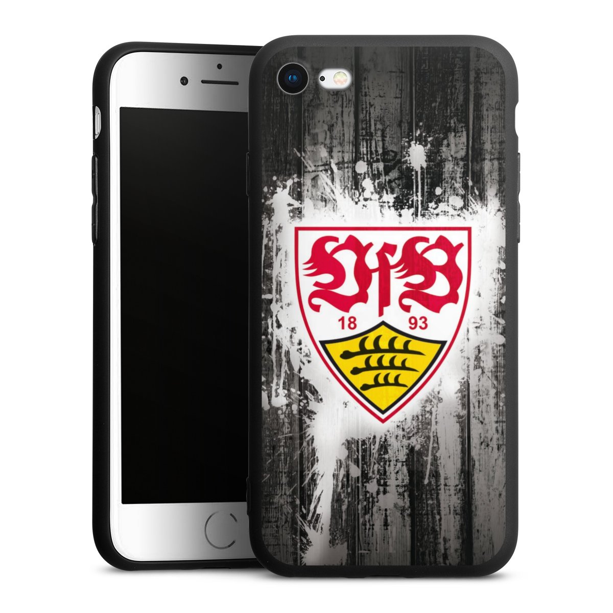 iPhone SE (2020) Handy Premium Silikon Hülle Handyhülle schwarz Case Vfb Stuttgart Official Licensed Product Silikon Premium Case