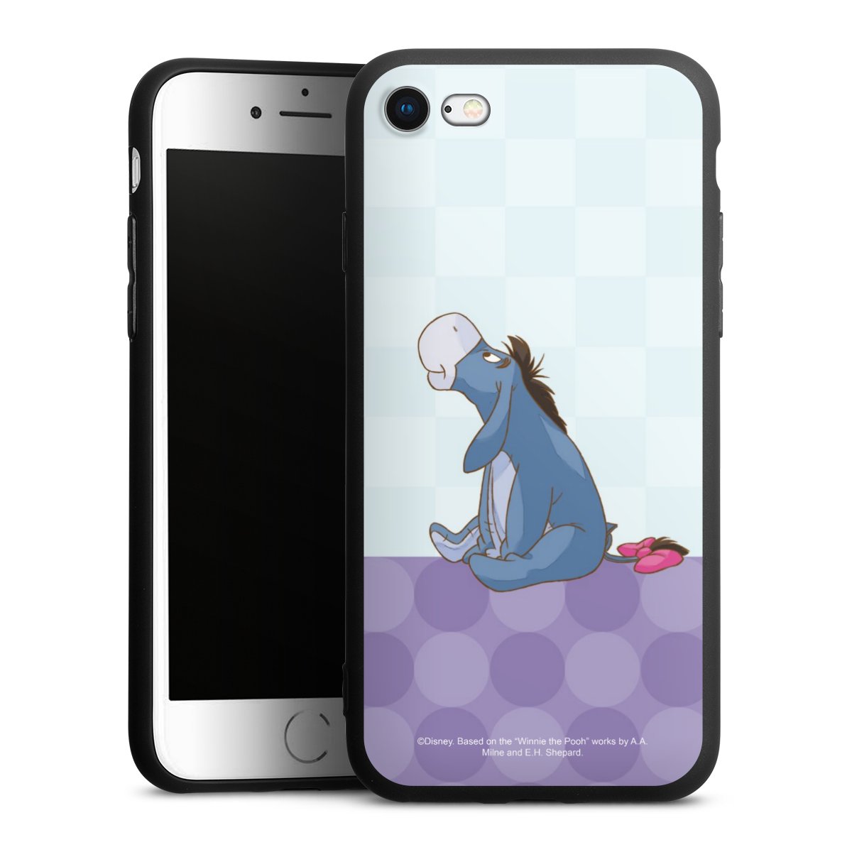 iPhone SE (2020) Handy Premium Silikon Hülle Handyhülle schwarz Case Disney Donkey Winnie The Pooh Silikon Premium Case