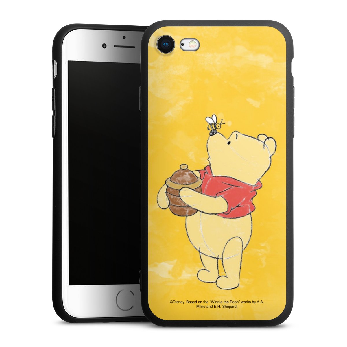 iPhone SE (2020) Handy Premium Silikon Hülle Handyhülle schwarz Case Official Licensed Product Winnie The Pooh Disney Silikon Premium Case