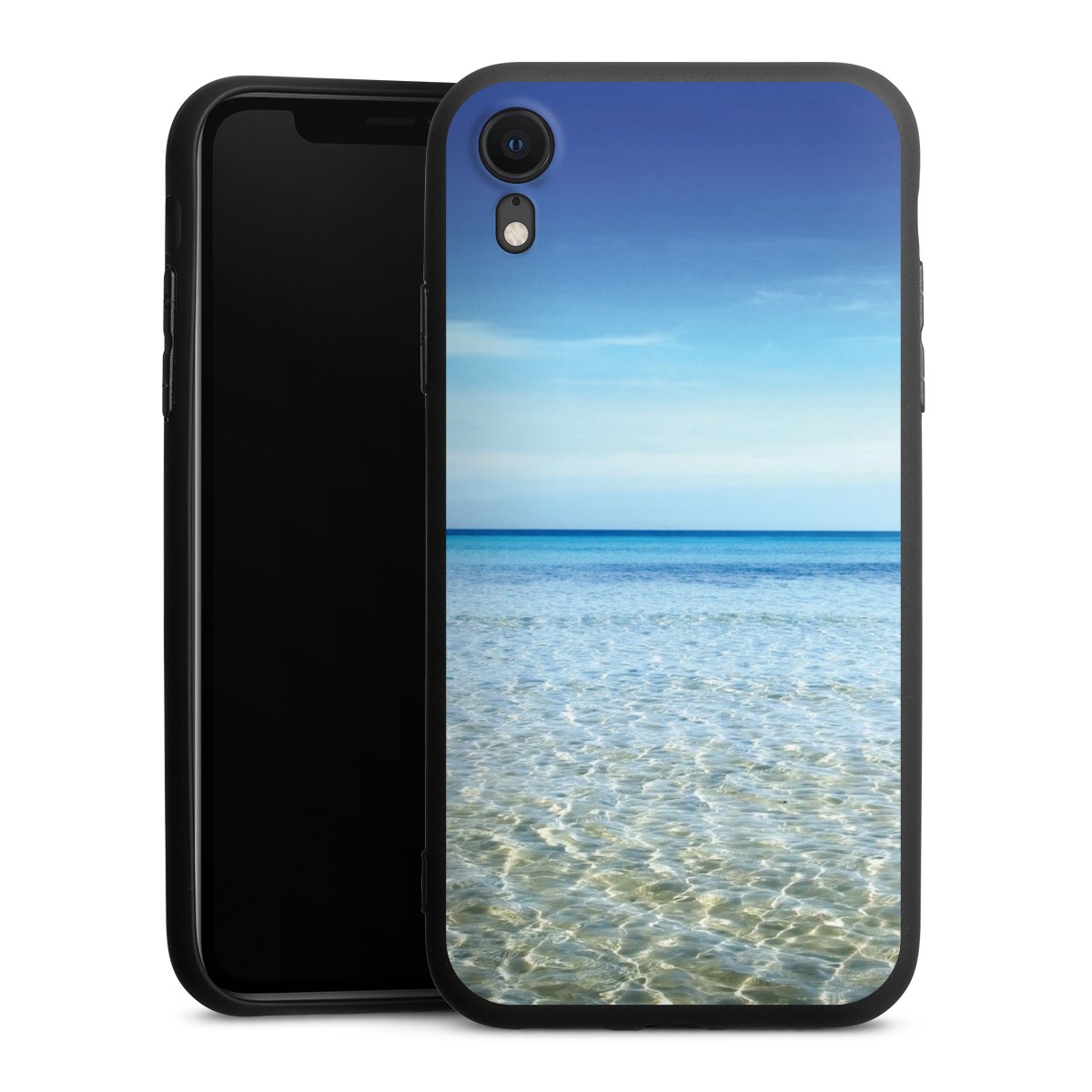 iPhone Xr Handy Premium Silikon Hülle Handyhülle schwarz Case Urlaub Sky Ocean Silikon Premium Case