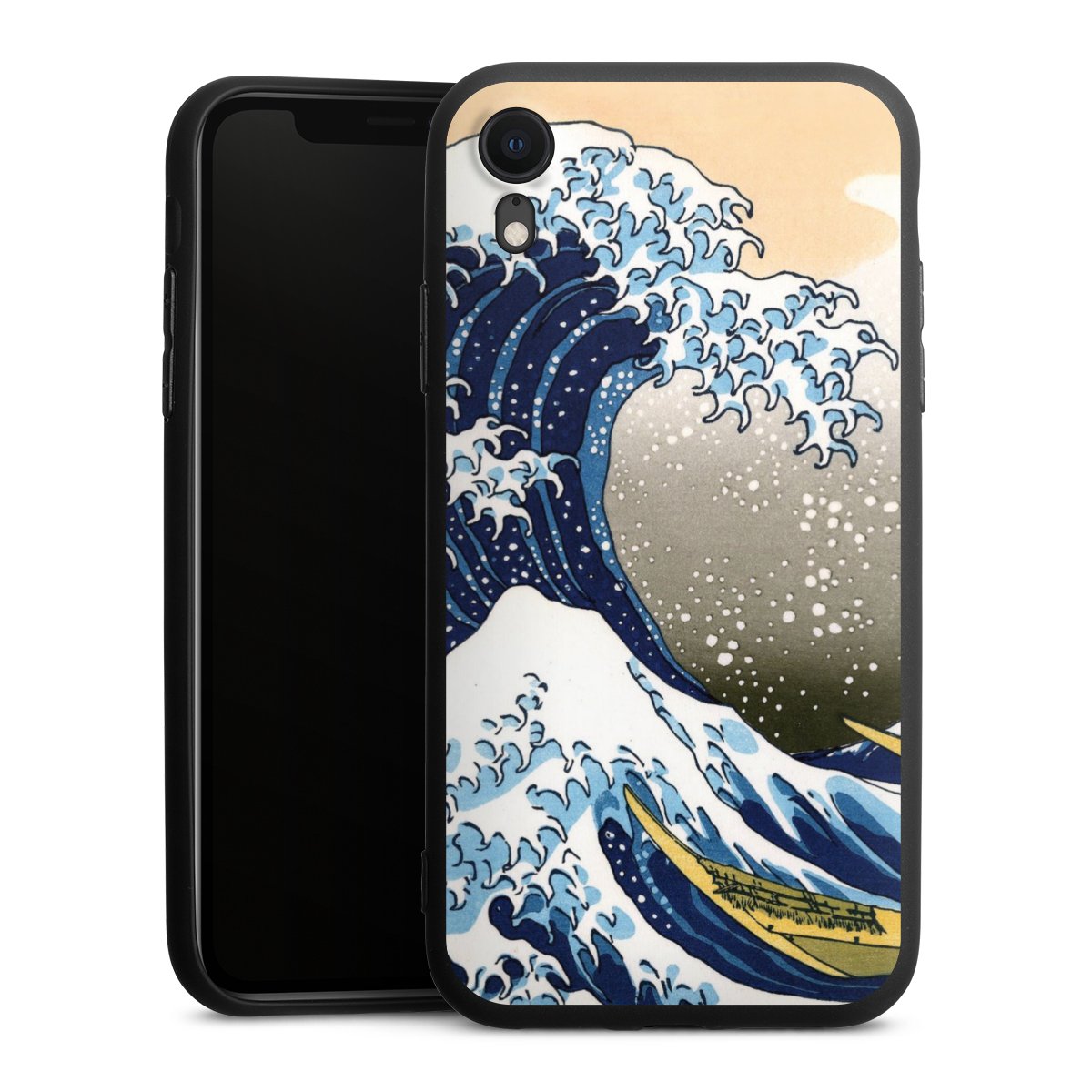 iPhone Xr Handy Premium Silikon Hülle Handyhülle schwarz Case Kunst Katsushika Hokusai Die Große Welle Vor Kanagawa Silikon Premium Case