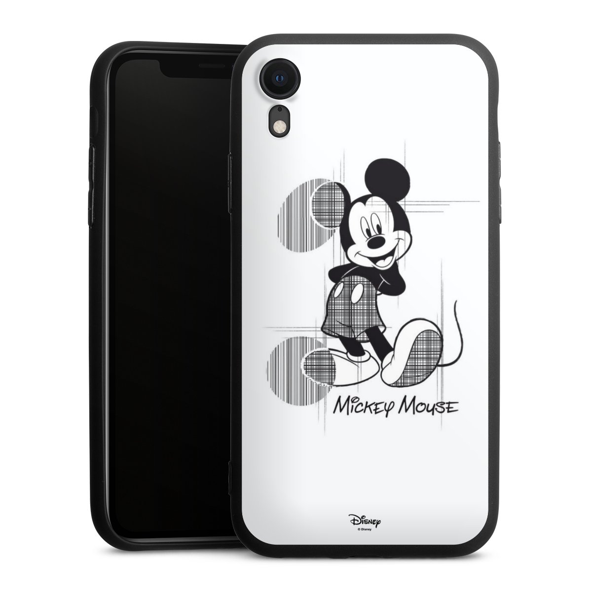 iPhone Xr Handy Premium Silikon Hülle Handyhülle schwarz Case Disney Official Licensed Product Mickey Mouse Silikon Premium Case