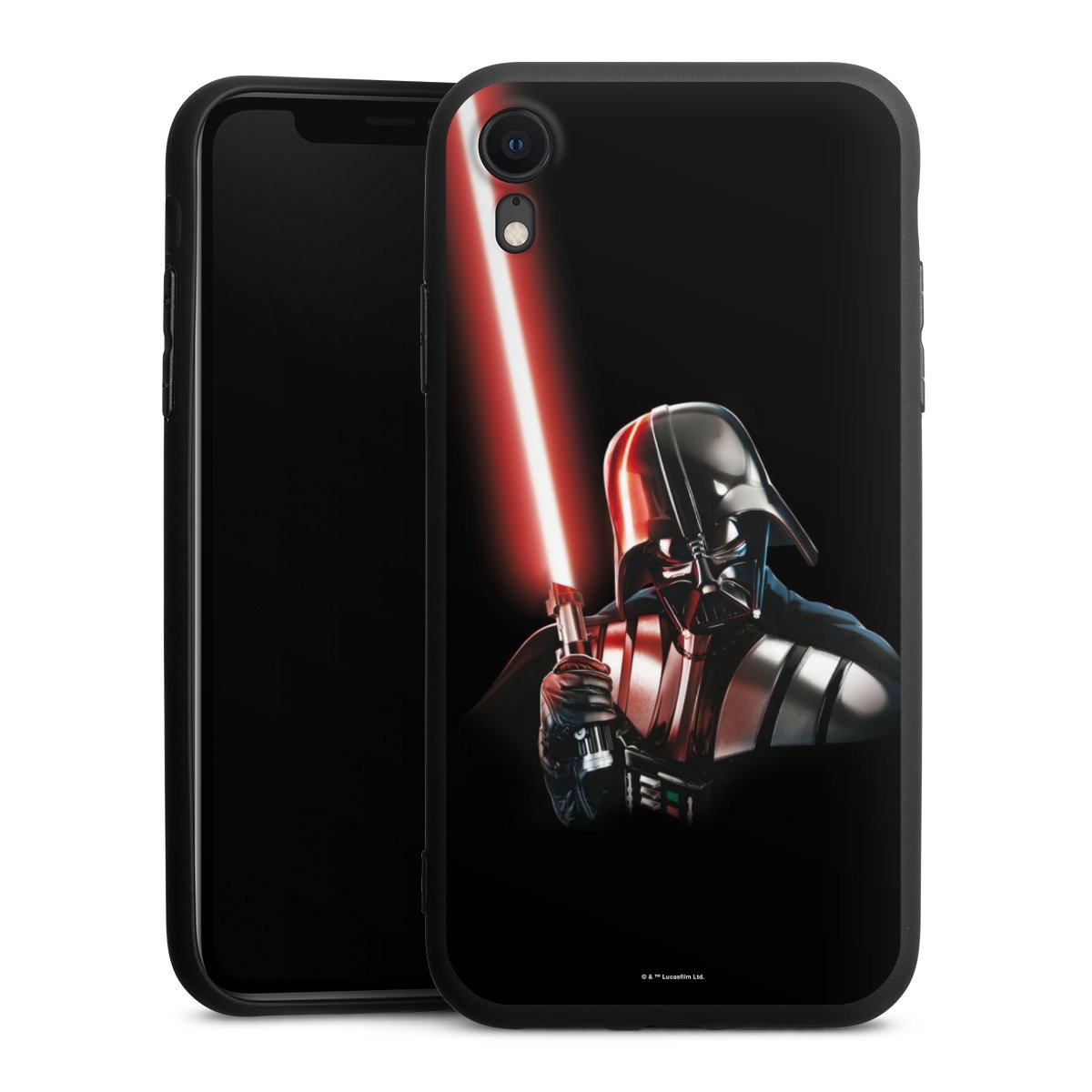 iPhone Xr Handy Premium Silikon Hülle Handyhülle schwarz Case Star Wars Merchandise Darth Vader Silikon Premium Case